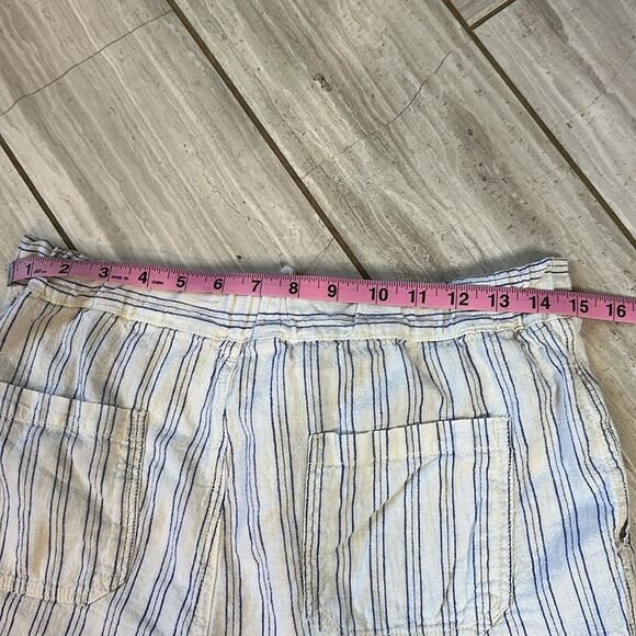 Anthropologie White and Blue Light Weight Cotton Pants with Nautical Stripes - Picture 6 of 8